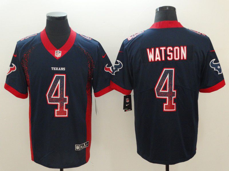 Men Houston Texans #4 Watson Blue Nike Drift Fashion Limited NFL Jersey